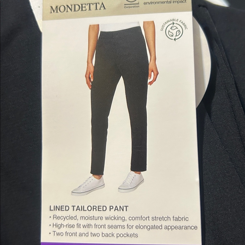 Mondetta Lined Tailored Pants Black size 10, 12, 14, NWT